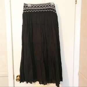 Black Maxi Skirt with waist detail size M